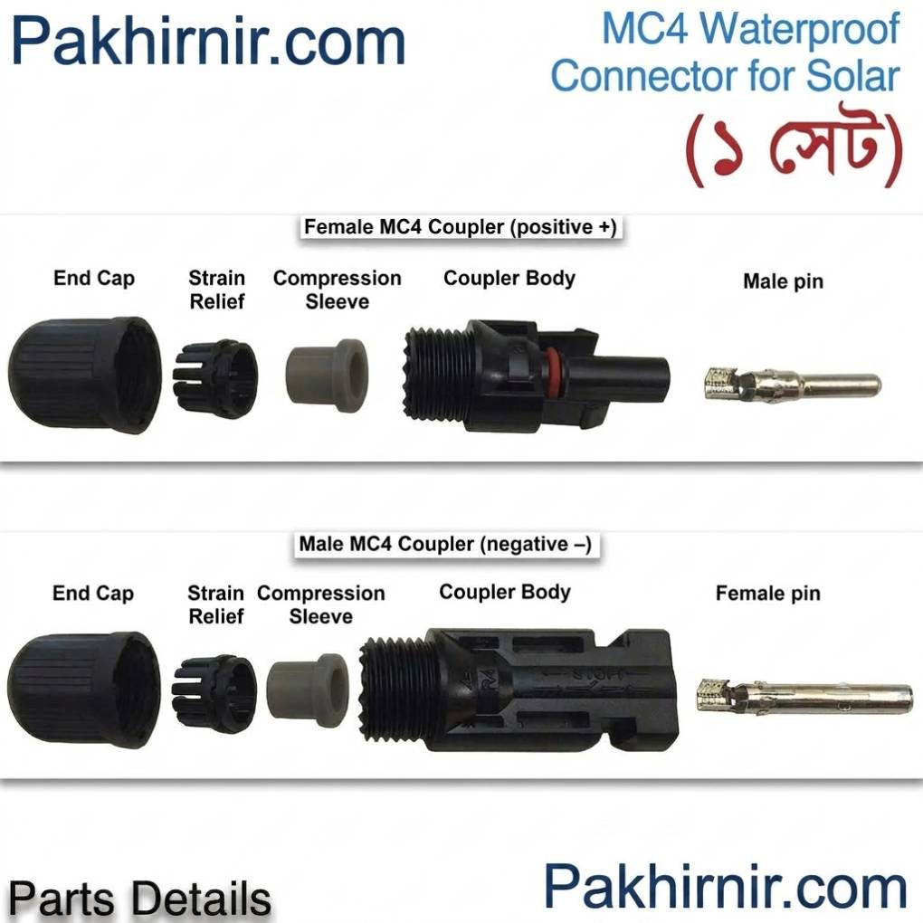 1 pair MC4 Male + Female M/F Connectors Set for PV Solar Panel Cable Accessories