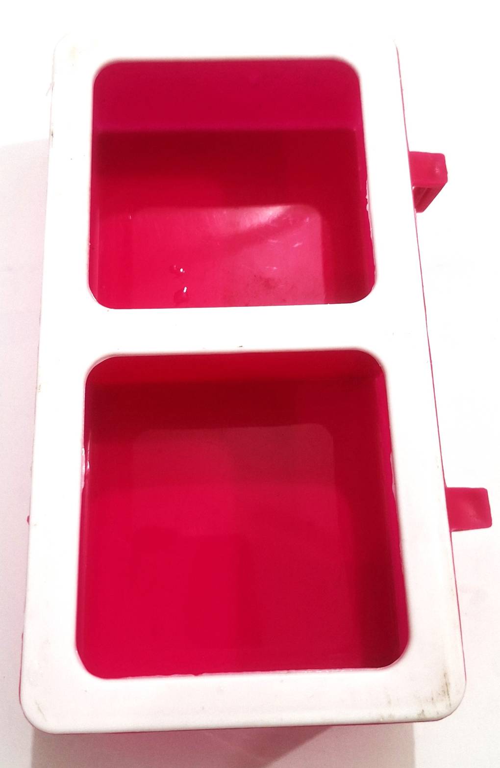 Food pot for Birds-Locally Plastic Made, Rectangle Shape, Large Size: L 6 Inch, W 4 Inch, H 2.5 Inch-Multi Color