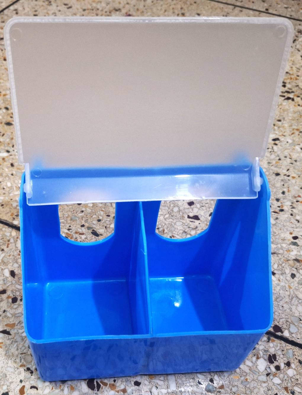 Double Partition Seeds Hopper / Food Feeder for Birds and Pigeons