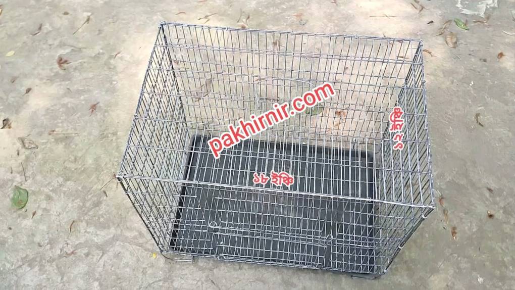Steel Wire Bird Cage - Square Shape (16" × 20") - Silver Color (01 Pc)