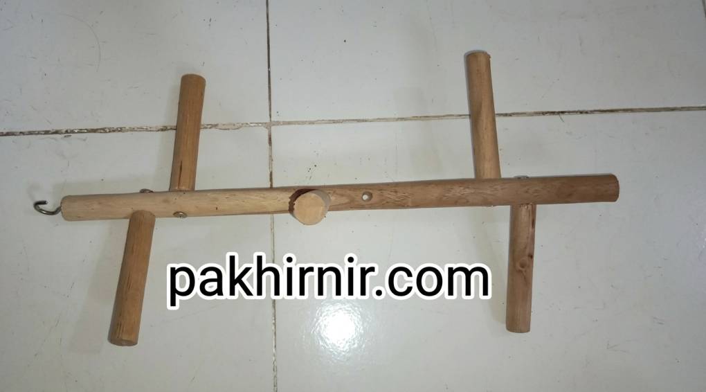 Wooden Hanging Perch Toy for Birds - 12 Inch Long