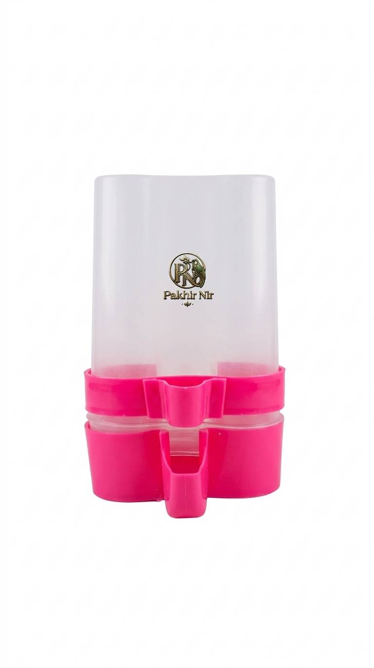 150ml Locally Made Bird Water Pot (White & Pink) - Pakhir Nir