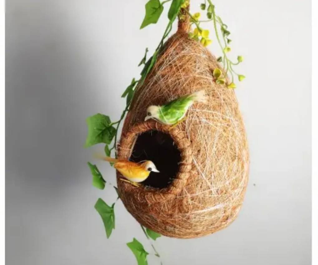 Handmade Natural Fiber Bird Nest (Large Size) - 1 Pcs | ঝুলন্ত পাখির বাসা